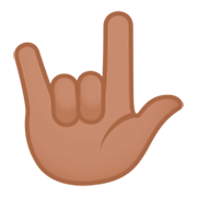 Emoji 🤟🏽 Gesto Ti Amo: Carnagione Olivastra su JoyPixels 4.0.