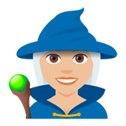 🧙🏼 Emoji Persona Maga: Tono De Piel Claro Medio en JoyPixels 4.0.