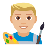 Emoji 👨🏼‍🎨 Artista Uomo: Carnagione Abbastanza Chiara su JoyPixels 4.0.