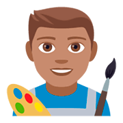 👨🏽‍🎨 Emoji Artista Plástico: Pele Morena na JoyPixels 4.0.