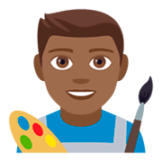 👨🏾‍🎨 Emoji Artista Hombre: Tono De Piel Oscuro Medio en JoyPixels 4.0.