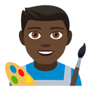 Emoji 👨🏿‍🎨 Artista Uomo: Carnagione Scura su JoyPixels 4.0.