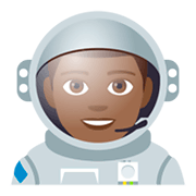 👨🏾‍🚀 Emoji Astronauta Hombre: Tono De Piel Oscuro Medio en JoyPixels 4.0.
