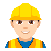 👷🏻‍♂️ Emoji Obrero Hombre: Tono De Piel Claro en JoyPixels 4.0.