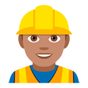 Emoji 👷🏽‍♂️ Operaio Edile Uomo: Carnagione Olivastra su JoyPixels 4.0.