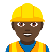Emoji 👷🏿‍♂️ Operaio Edile Uomo: Carnagione Scura su JoyPixels 4.0.