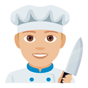 Émoji 👨🏼‍🍳 Cuisinier : Peau Moyennement Claire sur JoyPixels 4.0.