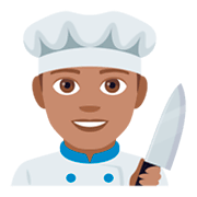 Emoji 👨🏽‍🍳 Cuoco: Carnagione Olivastra su JoyPixels 4.0.