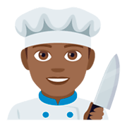 👨🏾‍🍳 Emoji Cozinheiro: Pele Morena Escura na JoyPixels 4.0.
