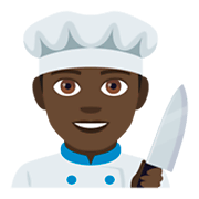 👨🏿‍🍳 Emoji Cocinero: Tono De Piel Oscuro en JoyPixels 4.0.