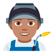 👨🏽‍🏭 Emoji Fabrikarbeiter: mittlere Hautfarbe JoyPixels 4.0.