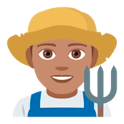 Emoji 👨🏽‍🌾 Contadino: Carnagione Olivastra su JoyPixels 4.0.