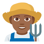 👨🏾‍🌾 Emoji Agricultor: Tono De Piel Oscuro Medio en JoyPixels 4.0.