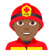 👨🏾‍🚒 Emoji Bombeiro: Pele Morena Escura na JoyPixels 4.0.