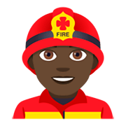 👨🏿‍🚒 Emoji Bombeiro: Pele Escura na JoyPixels 4.0.