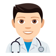 👨🏻‍⚕️ Emoji Arzt: helle Hautfarbe JoyPixels 4.0.