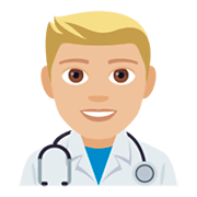 👨🏼‍⚕️ Emoji Profesional Sanitario Hombre: Tono De Piel Claro Medio en JoyPixels 4.0.