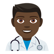 👨🏿‍⚕️ Emoji Homem Profissional Da Saúde: Pele Escura na JoyPixels 4.0.