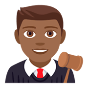 👨🏾‍⚖️ Emoji Richter: mitteldunkle Hautfarbe JoyPixels 4.0.
