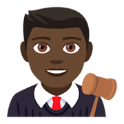 👨🏿‍⚖️ Emoji Juez: Tono De Piel Oscuro en JoyPixels 4.0.