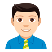 👨🏻‍💼 Emoji Oficinista Hombre: Tono De Piel Claro en JoyPixels 4.0.