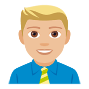 Emoji 👨🏼‍💼 Impiegato: Carnagione Abbastanza Chiara su JoyPixels 4.0.