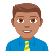 👨🏽‍💼 Emoji Funcionário De Escritório: Pele Morena na JoyPixels 4.0.