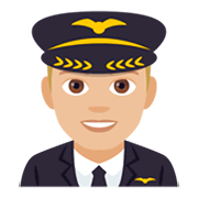 👨🏼‍✈️ Emoji Piloto Hombre: Tono De Piel Claro Medio en JoyPixels 4.0.