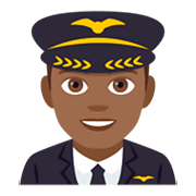 👨🏾‍✈️ Emoji Piloto Hombre: Tono De Piel Oscuro Medio en JoyPixels 4.0.