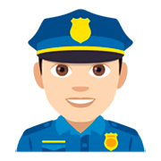 👮🏻‍♂️ Emoji Agente De Policía Hombre: Tono De Piel Claro en JoyPixels 4.0.