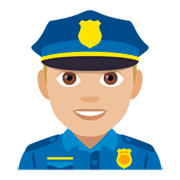 👮🏼‍♂️ Emoji Policial Homem: Pele Morena Clara na JoyPixels 4.0.