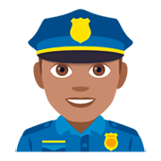 Emoji 👮🏽‍♂️ Poliziotto Uomo: Carnagione Olivastra su JoyPixels 4.0.