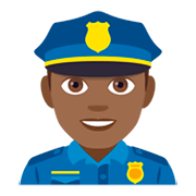 👮🏾‍♂️ Emoji Agente De Policía Hombre: Tono De Piel Oscuro Medio en JoyPixels 4.0.