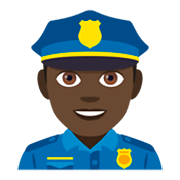 👮🏿‍♂️ Emoji Polizist: dunkle Hautfarbe JoyPixels 4.0.