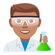 Emoji 👨🏽‍🔬 Scienziato: Carnagione Olivastra su JoyPixels 4.0.