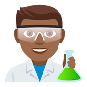 👨🏾‍🔬 Emoji Cientista Homem: Pele Morena Escura na JoyPixels 4.0.