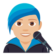 👨🏼‍🎤 Emoji Cantante Hombre: Tono De Piel Claro Medio en JoyPixels 4.0.