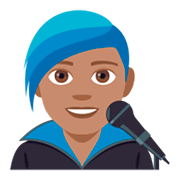 👨🏽‍🎤 Emoji Sänger: mittlere Hautfarbe JoyPixels 4.0.