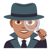 🕵🏽‍♂️ Emoji Detetive Homem: Pele Morena na JoyPixels 4.0.
