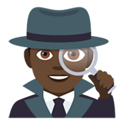 🕵🏿‍♂️ Emoji Detective Hombre: Tono De Piel Oscuro en JoyPixels 4.0.