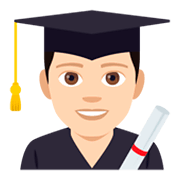 👨🏻‍🎓 Emoji Estudiante Hombre: Tono De Piel Claro en JoyPixels 4.0.