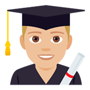 👨🏼‍🎓 Emoji Estudiante Hombre: Tono De Piel Claro Medio en JoyPixels 4.0.