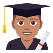 👨🏽‍🎓 Emoji Estudante: Pele Morena na JoyPixels 4.0.