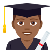 👨🏾‍🎓 Emoji Estudiante Hombre: Tono De Piel Oscuro Medio en JoyPixels 4.0.