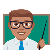 Emoji 👨🏽‍🏫 Professore: Carnagione Olivastra su JoyPixels 4.0.