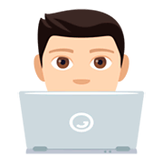 👨🏻‍💻 Emoji IT-Experte: helle Hautfarbe JoyPixels 4.0.