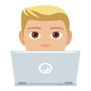👨🏼‍💻 Emoji Tecnólogo: Tono De Piel Claro Medio en JoyPixels 4.0.
