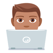 👨🏽‍💻 Emoji Tecnólogo: Pele Morena na JoyPixels 4.0.
