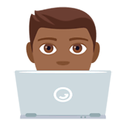 👨🏾‍💻 Emoji IT-Experte: mitteldunkle Hautfarbe JoyPixels 4.0.