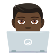 👨🏿‍💻 Emoji Tecnólogo: Tono De Piel Oscuro en JoyPixels 4.0.